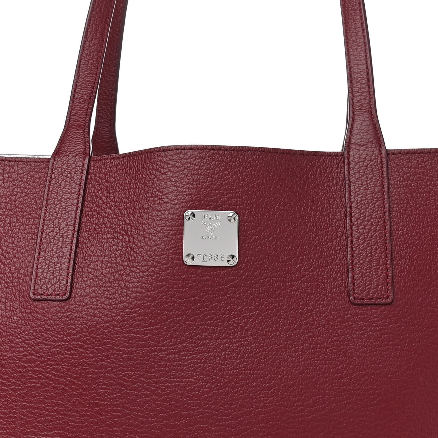 Grained Calfskin Medium Reversible Wandel Tote Ruby Tan