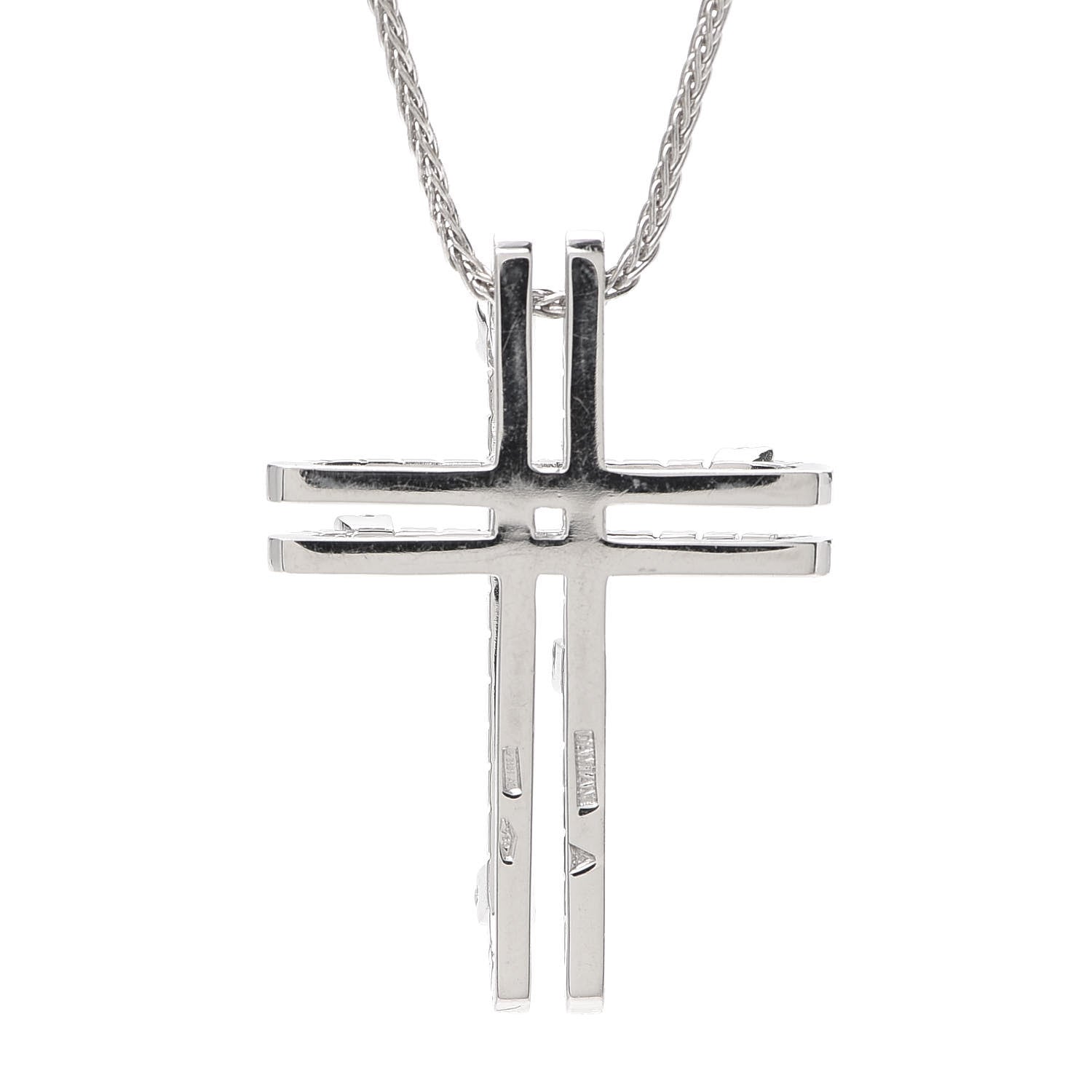 Damiani 18K White Gold Diamond Lorenzo Cross Pendant Necklace 5 of 5