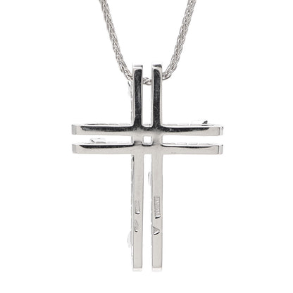 Damiani 18K White Gold Diamond Lorenzo Cross Pendant Necklace 5 of 5
