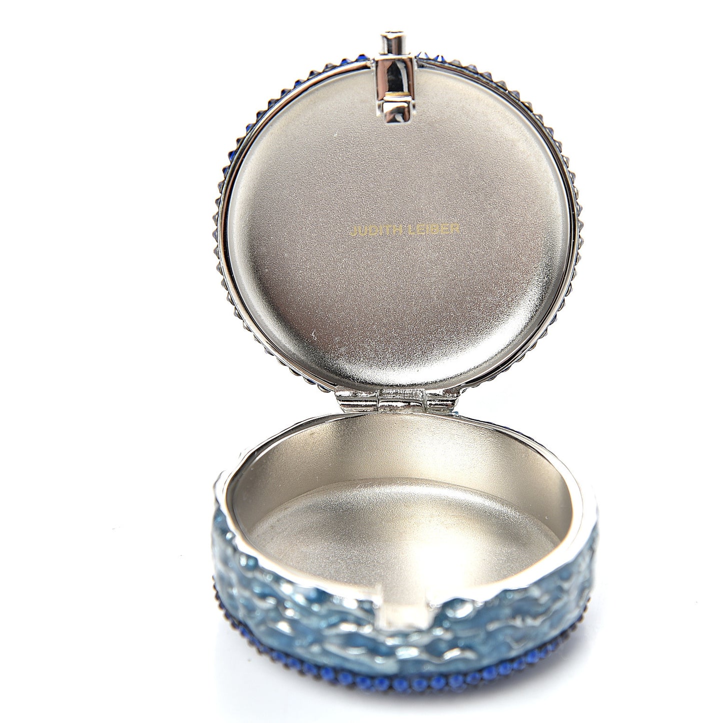 Crystal French Macarons Minaudiere Pill Box Blue