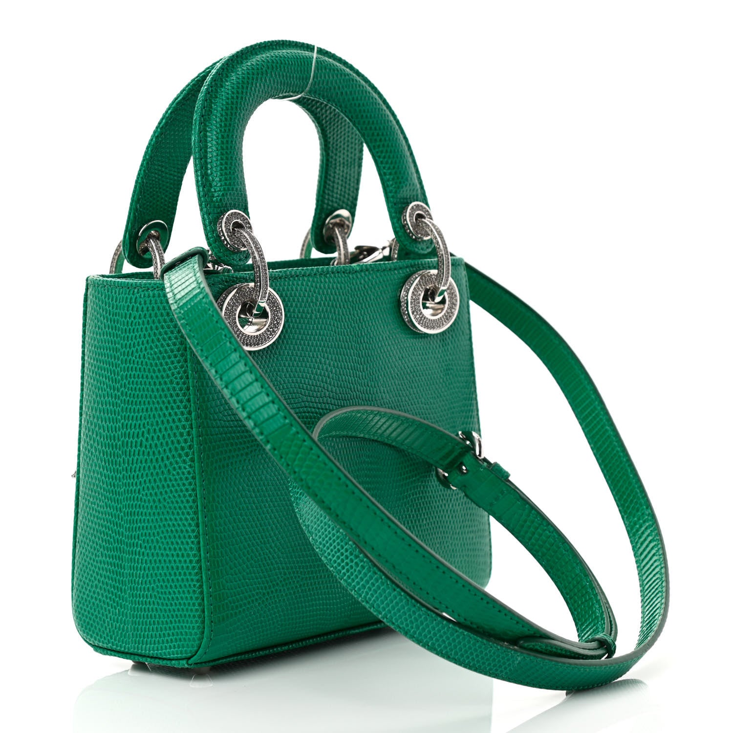 Christian Dior Lizard Swarovski Crystal Mini Lady Dior Green 3 of 12
