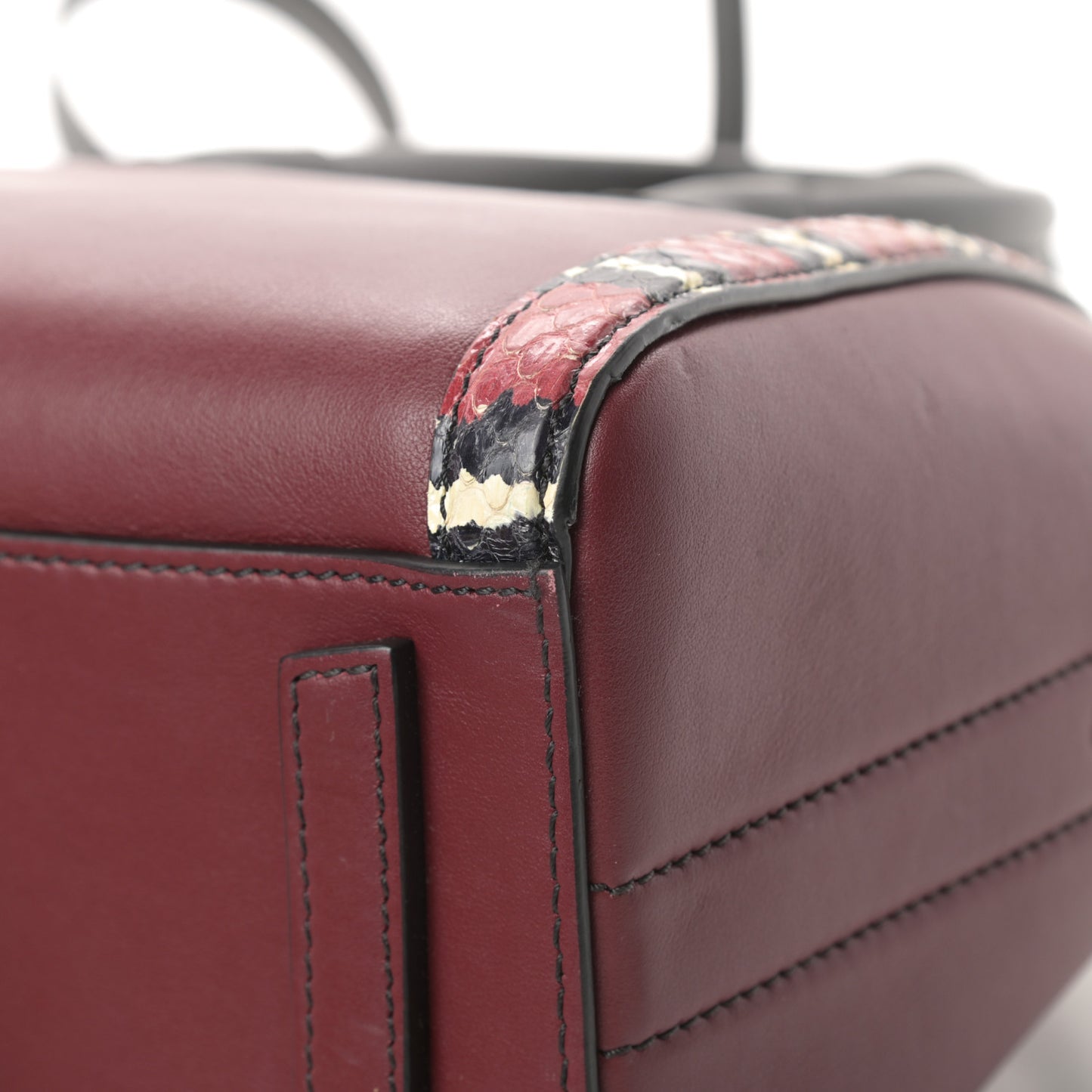 Smooth Calfskin Ayers Mini Bi-Color Antigona Wine Black
