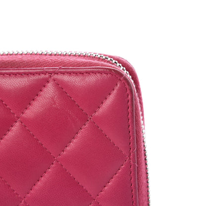Chanel Lambskin Quilted Large Gusset Zip Around Wallet Pink 11 of 15
