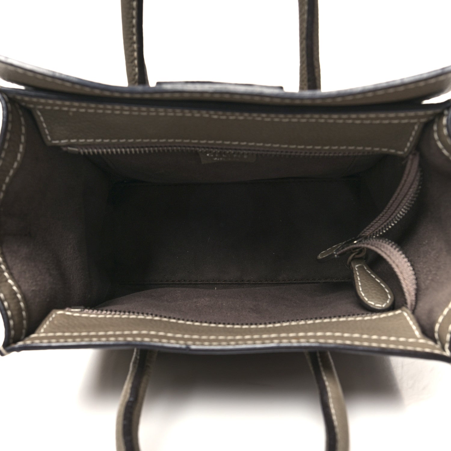 Celine Drummed Calfskin Nano Luggage Souris 5 of 14