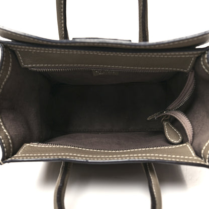 Celine Drummed Calfskin Nano Luggage Souris 5 of 14