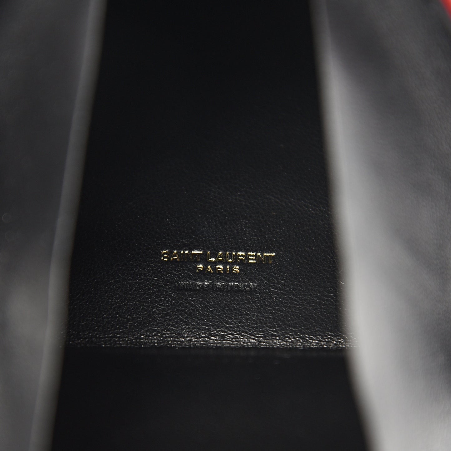 Patent Pyramid Clutch Rouge
