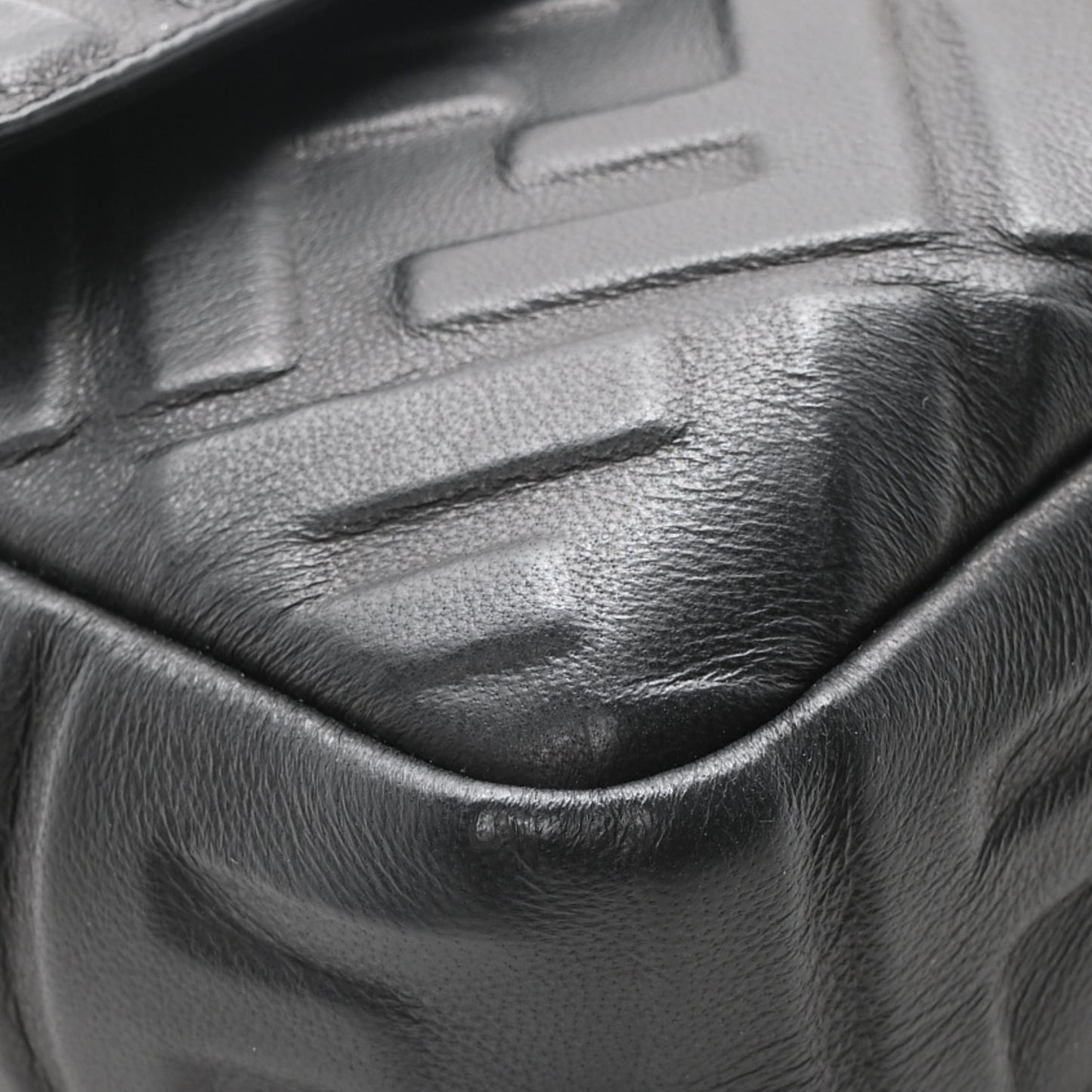 Nappa FF 1974 Embossed Baguette Black