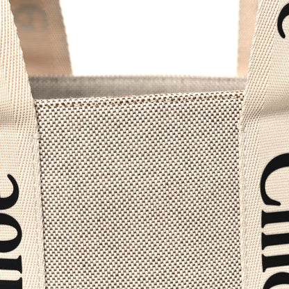 Chloe Cotton Calfskin Medium Woody Ribbon Tote White Blue 8 of 10