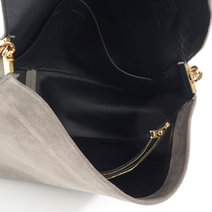 Celine Suede Gourmette Shoulder Bag Grey 5 of 7