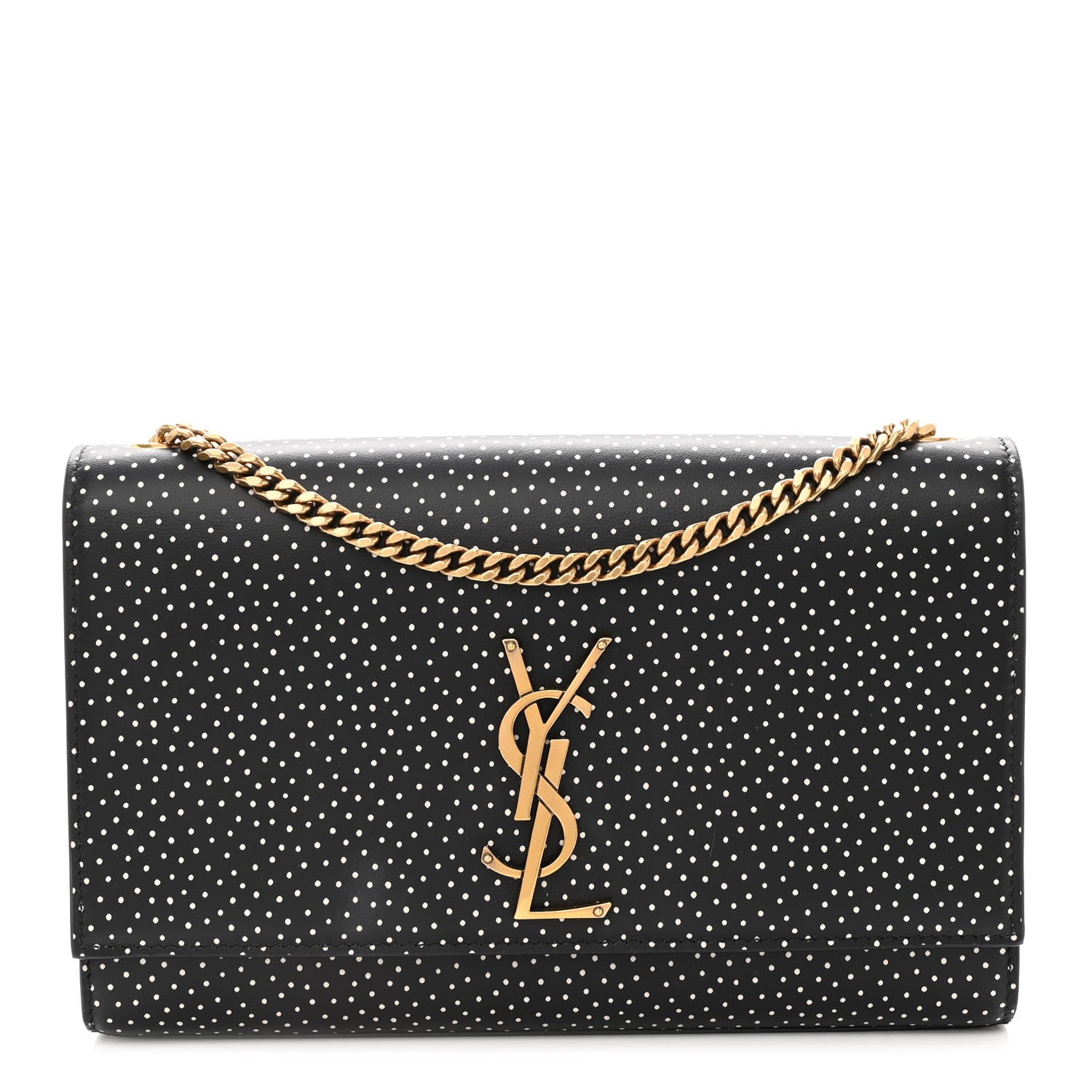 Saint Laurent Calfskin Polka Dot Print Medium Monogram Kate Satchel Black 1 of 10