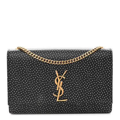 Saint Laurent Calfskin Polka Dot Print Medium Monogram Kate Satchel Black 1 of 10