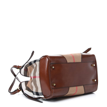 Burberry House Check Small Canterbury Tote Dark Tan 3 of 12
