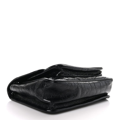 Saint Laurent Crinkled Calfskin Matelasse Monogram Medium Niki Chain Satchel Black 4 of 10