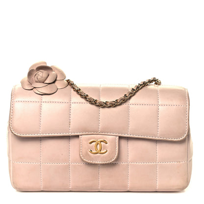Chanel Lambskin Quilted Mini Chocolate Bar Camellia Flap Pink 1 of 15