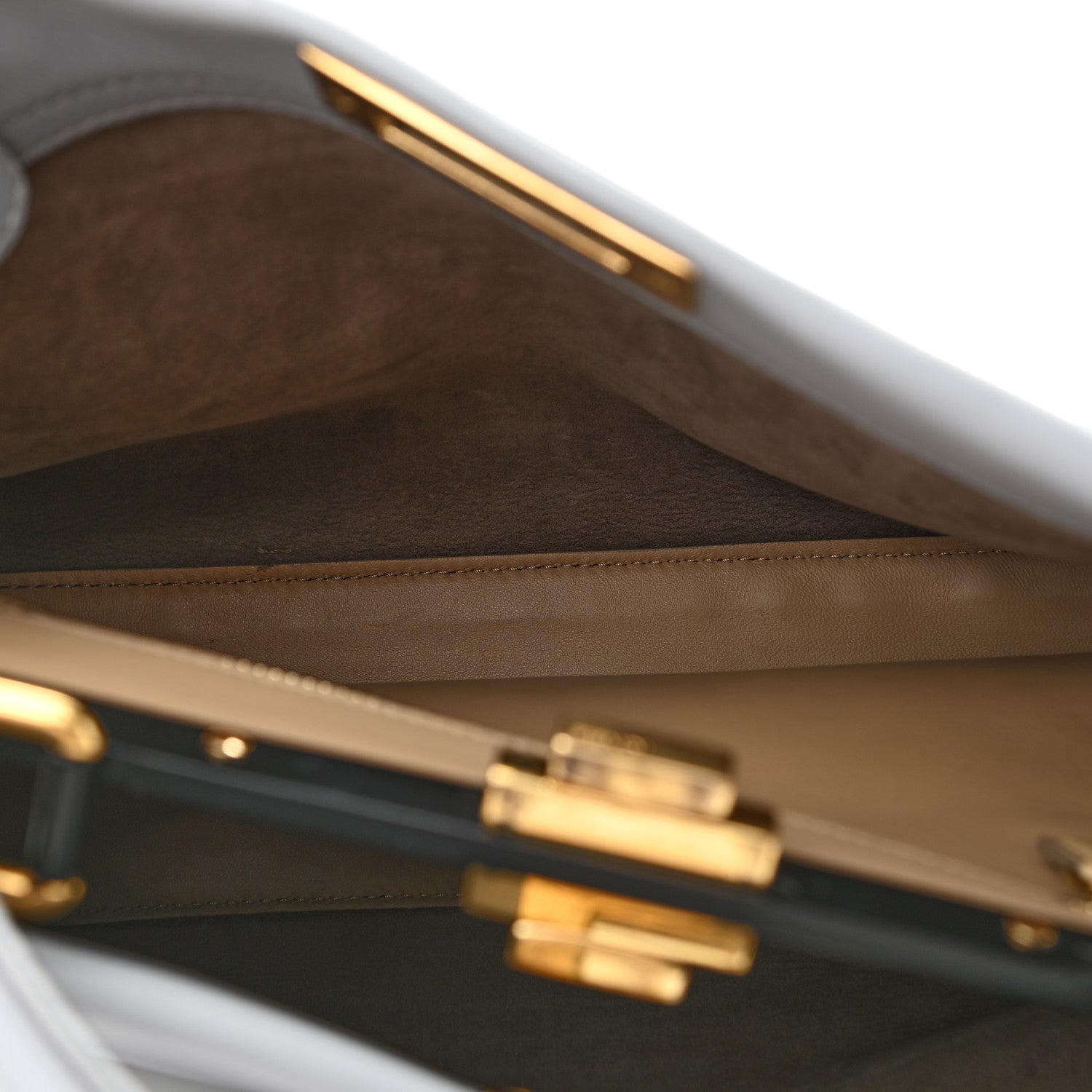 Fendi Vitello Seta Shiny Nappa Medium Peekaboo Iconic Satchel Ardesia Amido 6 of 11