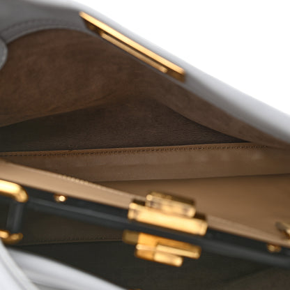 Fendi Vitello Seta Shiny Nappa Medium Peekaboo Iconic Satchel Ardesia Amido 6 of 11
