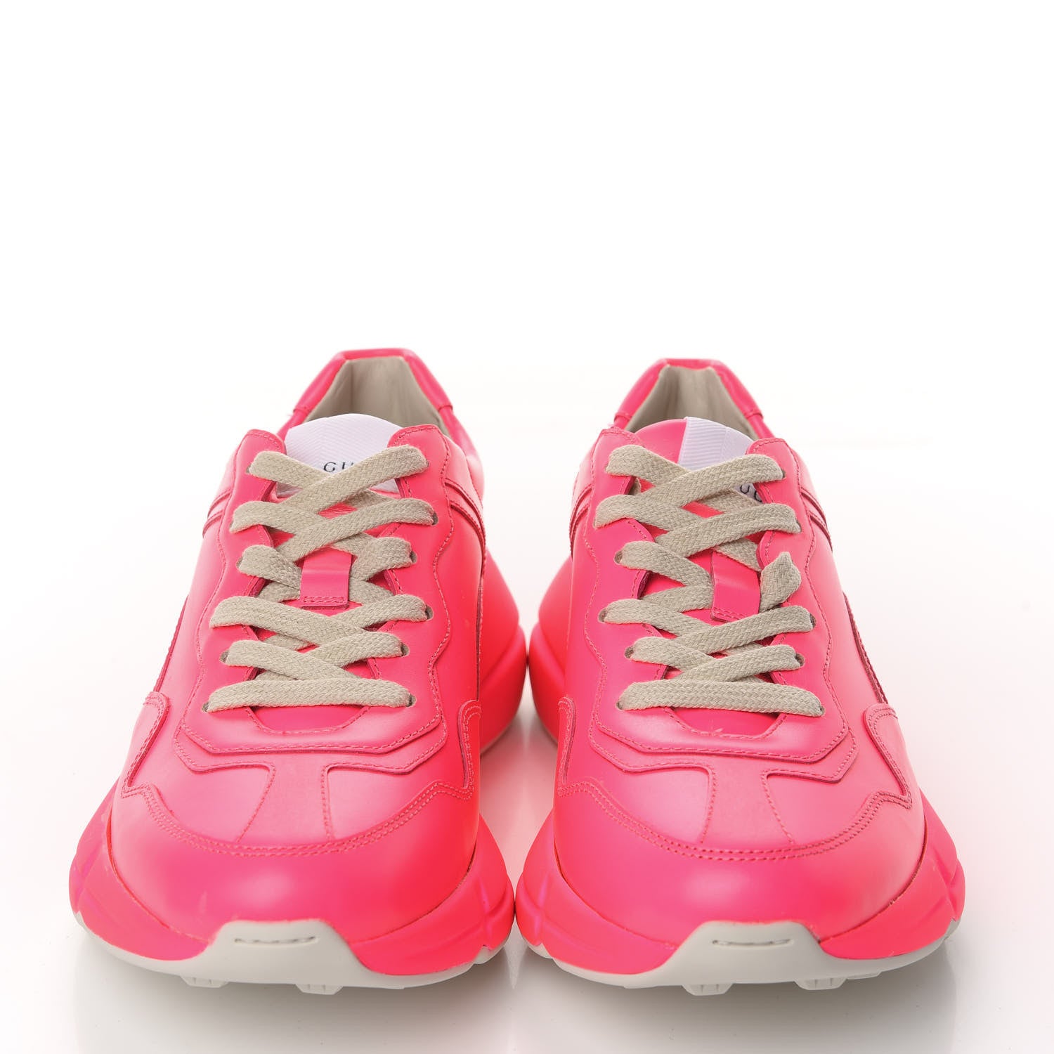 Gucci Calfskin Womens Rhyton Sneakers 36.5 Fluo Fuxia 2 of 10