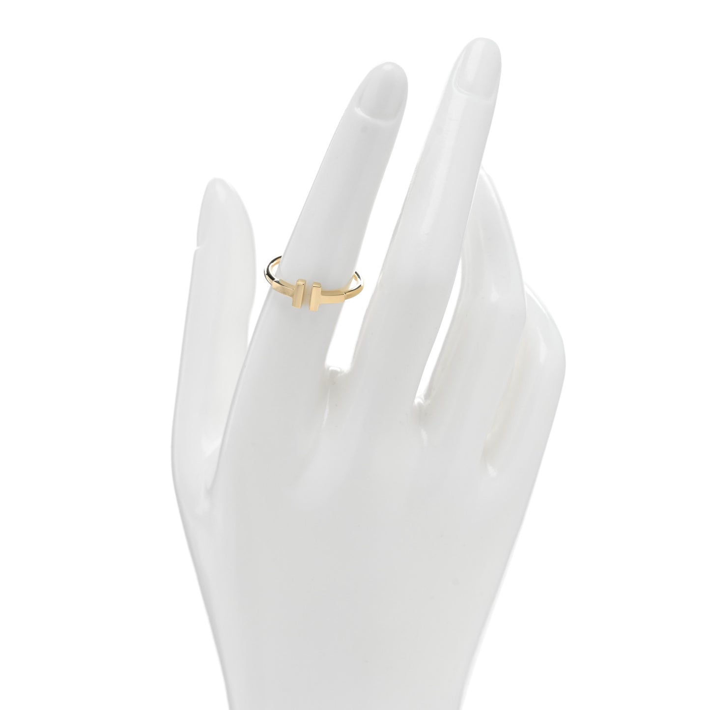 18K Yellow Gold T Square Ring 54 7