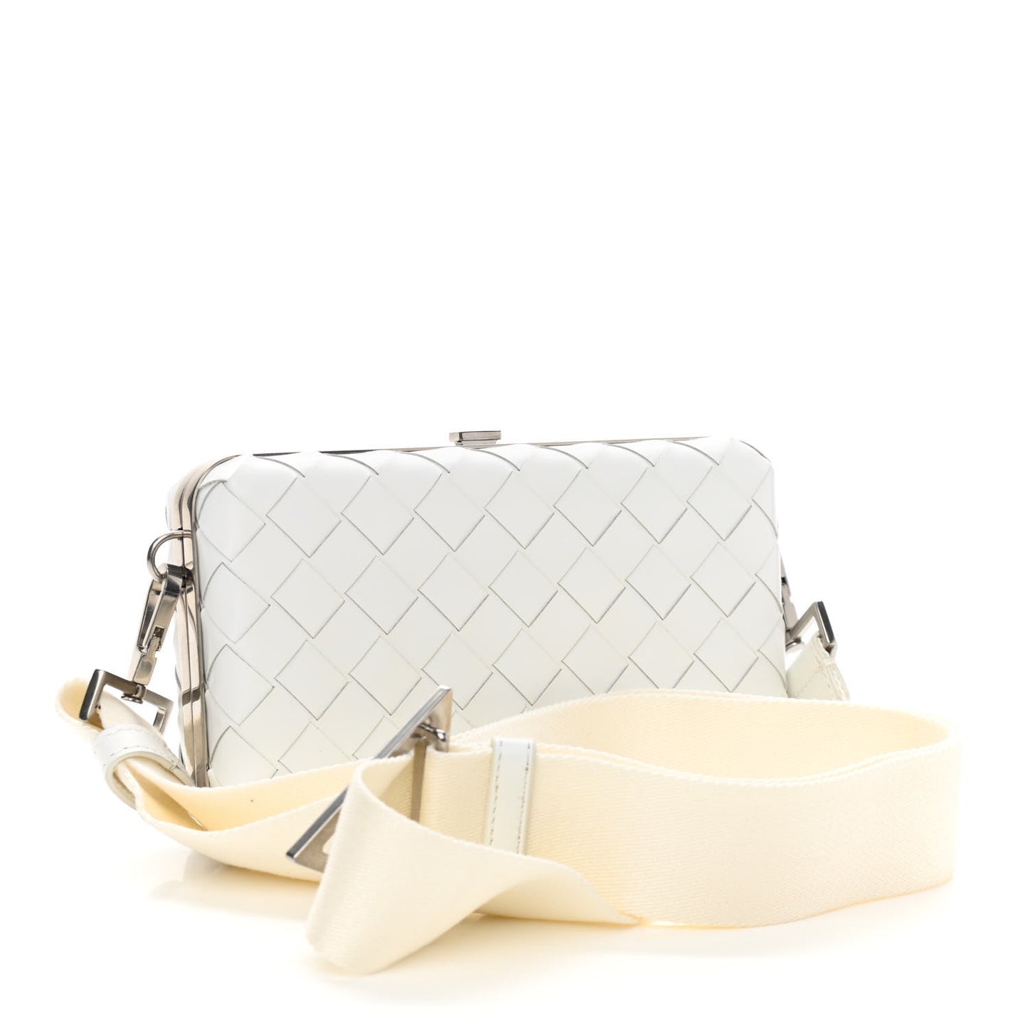 Spazzolato Intrecciato Mens Crossbody Messenger Bag White