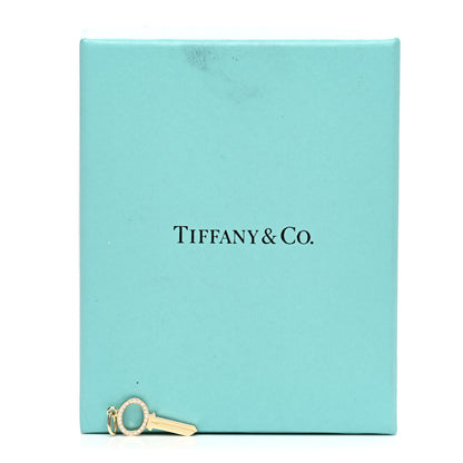 Tiffany 18K Yellow Gold Diamond Modern Keys Open Oval Key Pendant 4 of 4