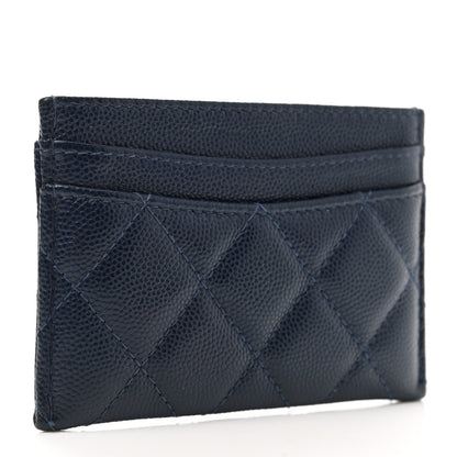 Chanel Caviar Quilted Card Holder Navy 3 of 9