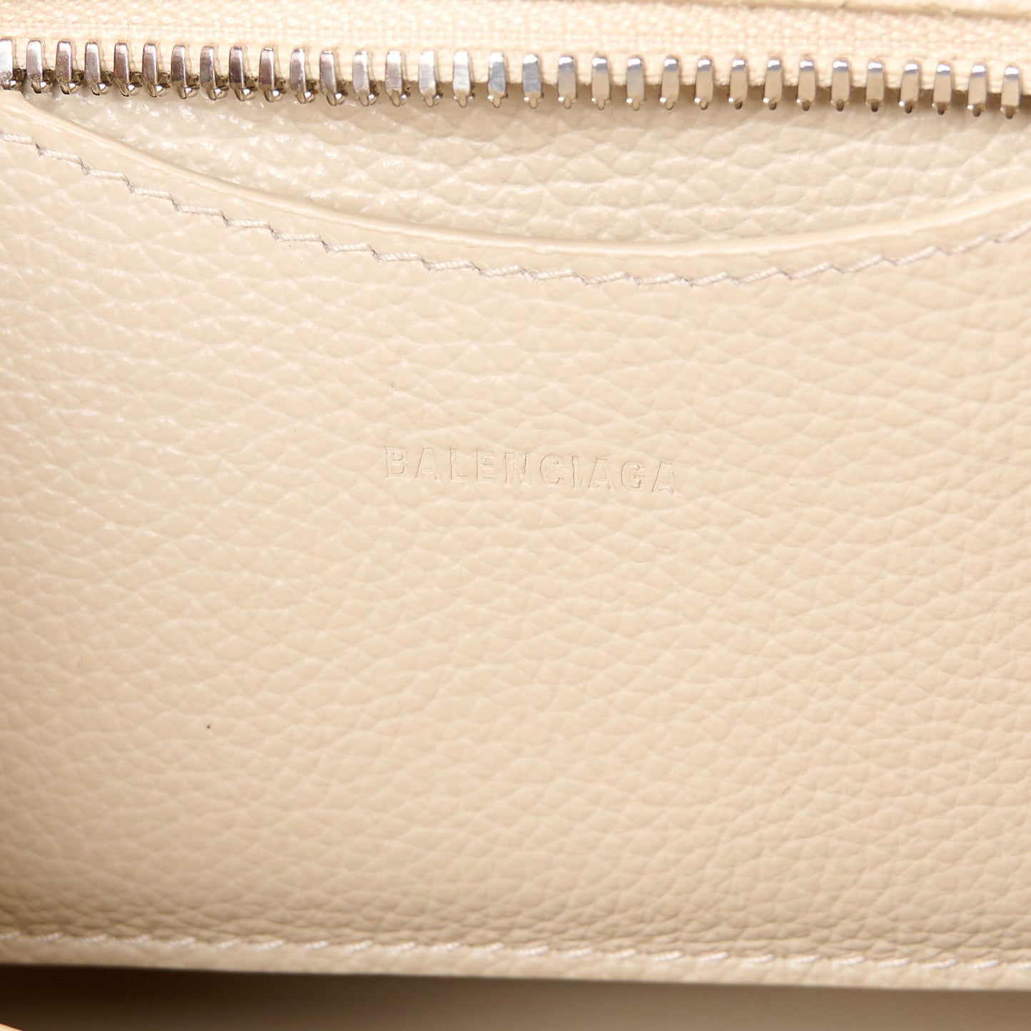 Grained Calfskin Neo Classic Silver Hardware Mini City Cream