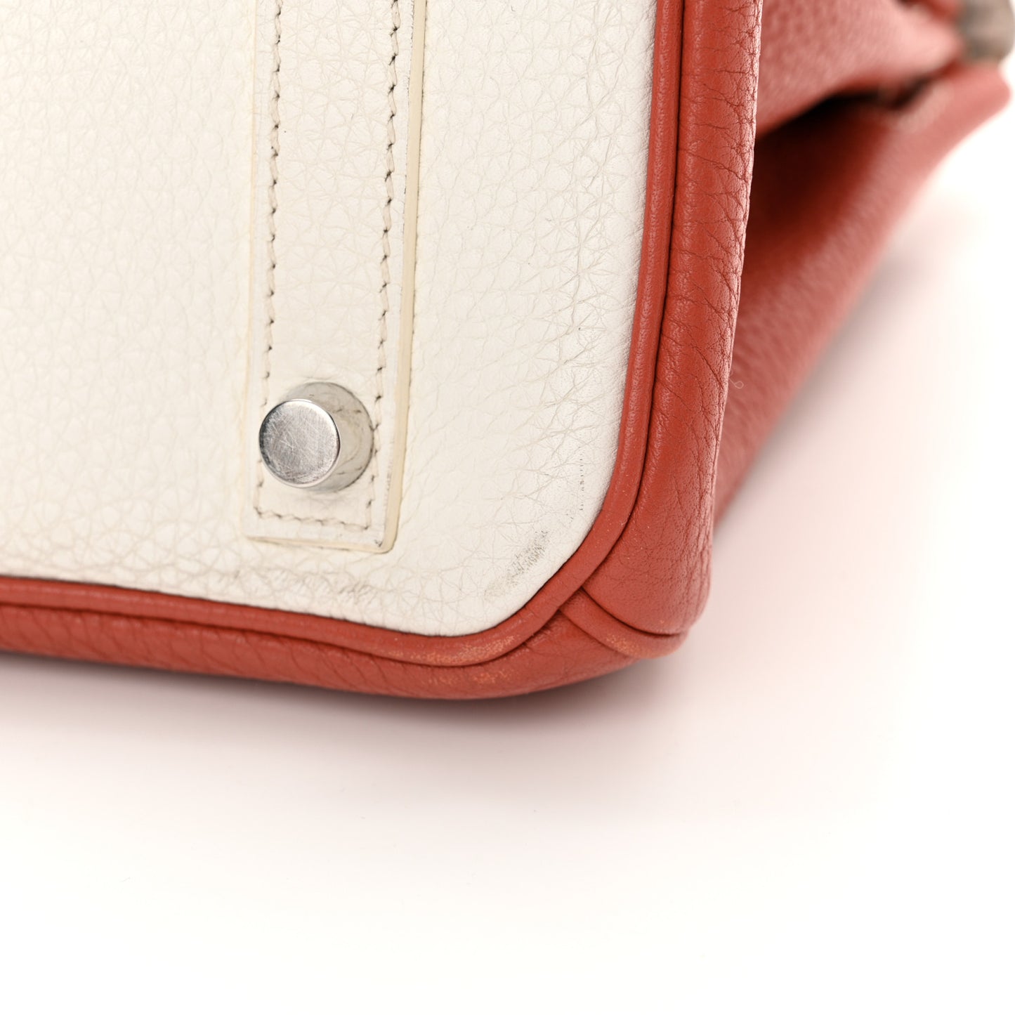 Taurillon Clemence Eclat Birkin 30 Sanguine White