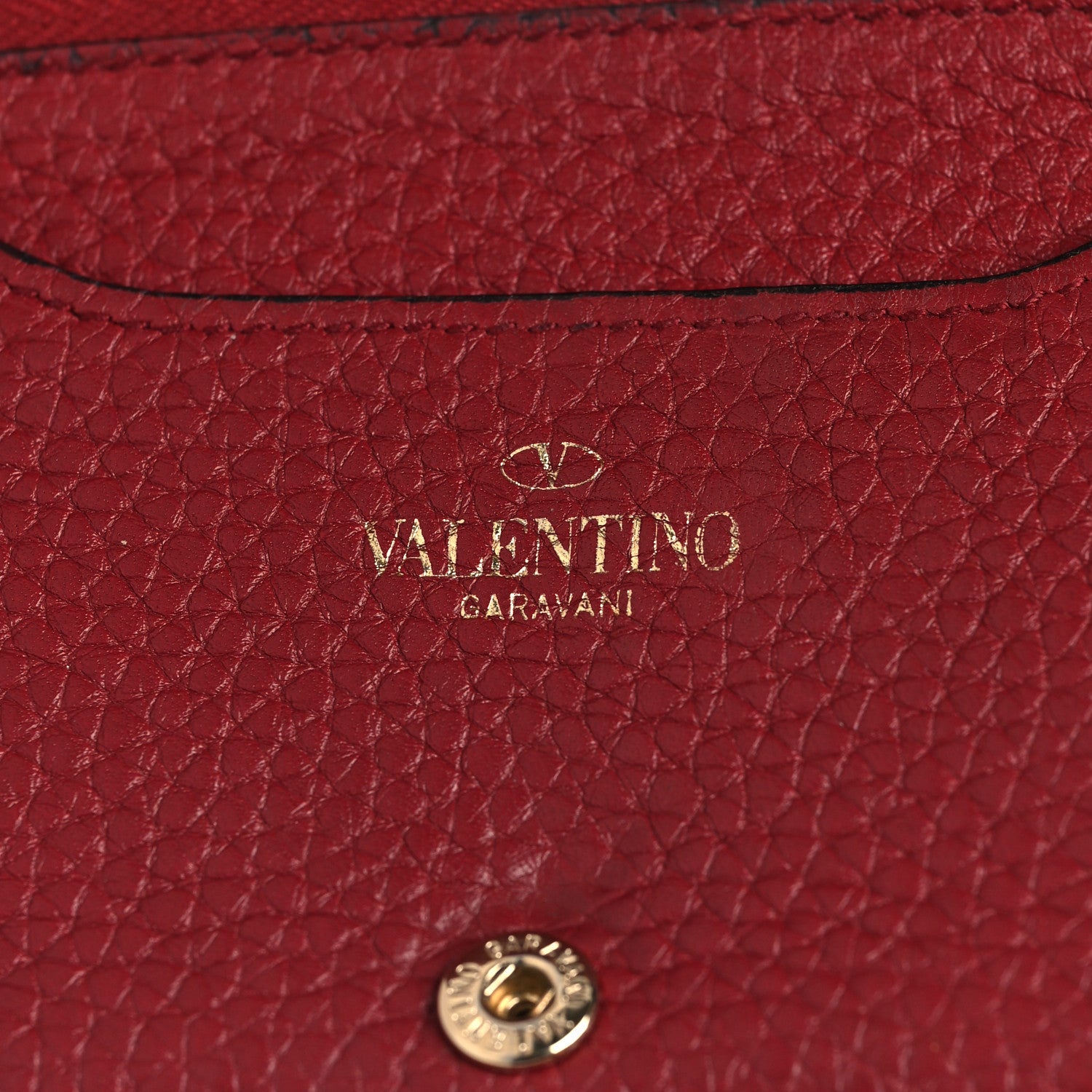 Valentino Garavani Grained Calfskin Rockstud Wallet Red 7 of 7