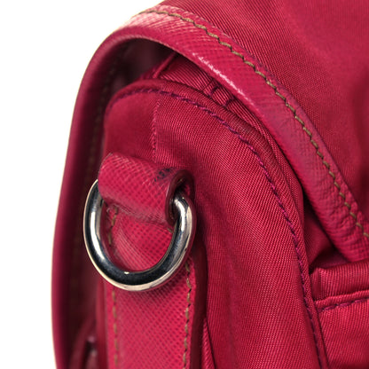 Prada Tessuto Nylon Saffiano Messenger Bag Fuxia 16 of 17