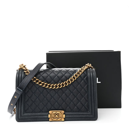 Chanel Caviar Quilted New Medium Boy Flap Navy 11 of 11
