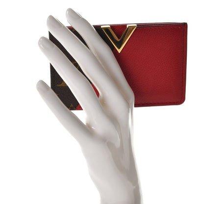 Louis Vuitton Calfskin Monogram Kimono Tote Card Holder Cherry 2 of 7