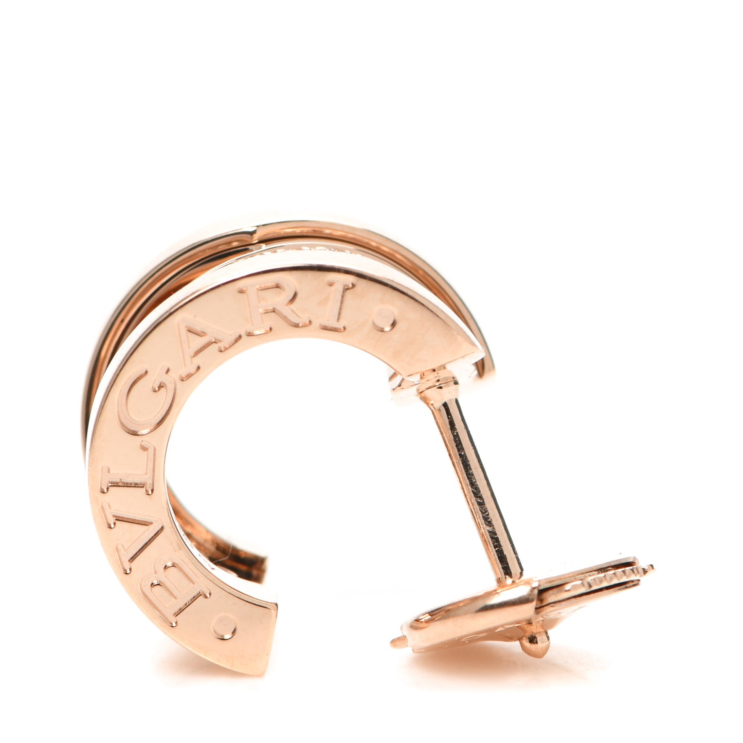 18K Rose Gold Diamond B.Zero1 Legend Hoop Earrings