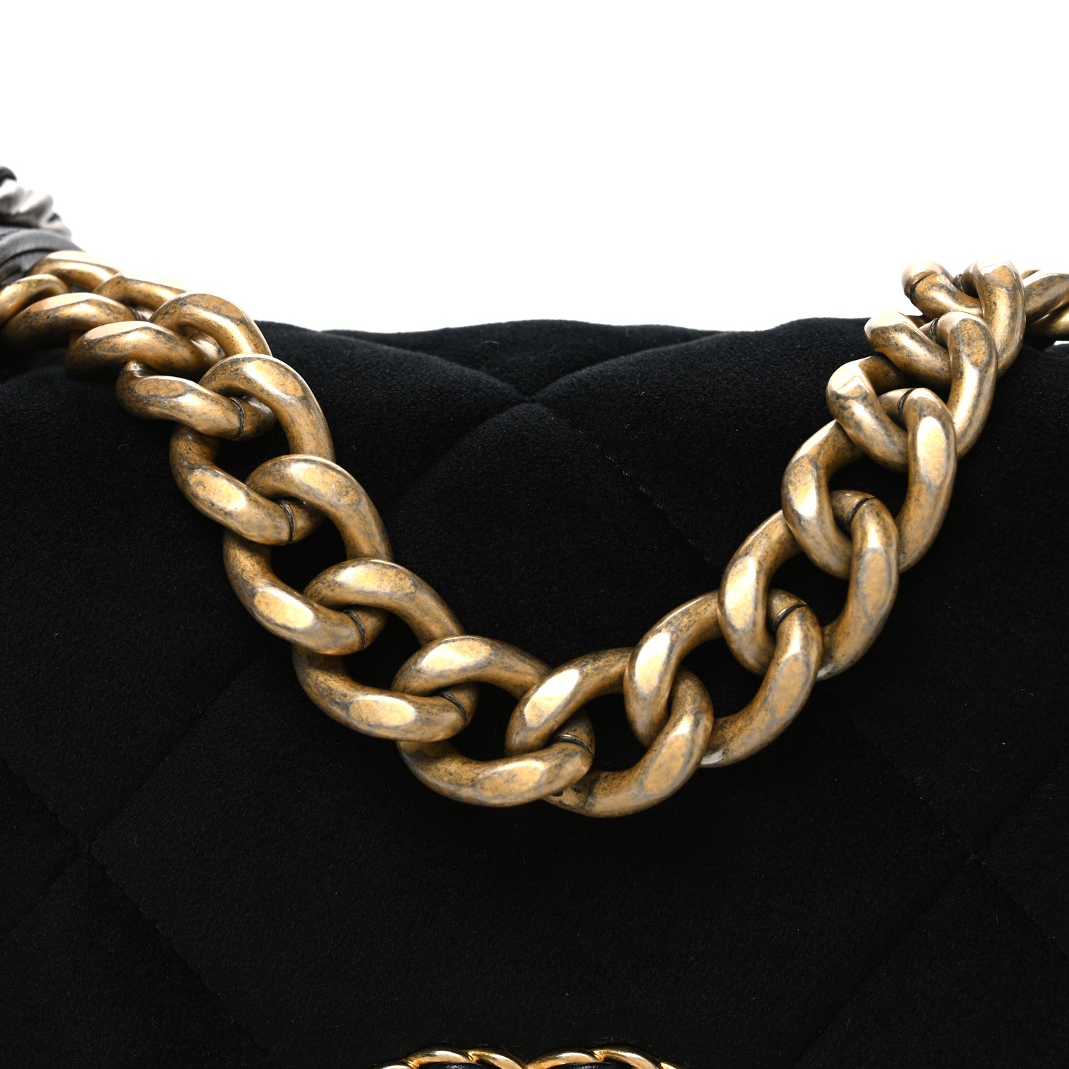 Chanel Velvet Quilted Medium Chanel 19 Flap Black 8 of 10