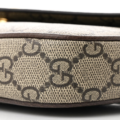 Gucci GG Supreme Monogram Textured Dollar Calfskin Web Mini Ophidia Envelope Shoulder Bag Beige Ebony New Acero 10 of 11