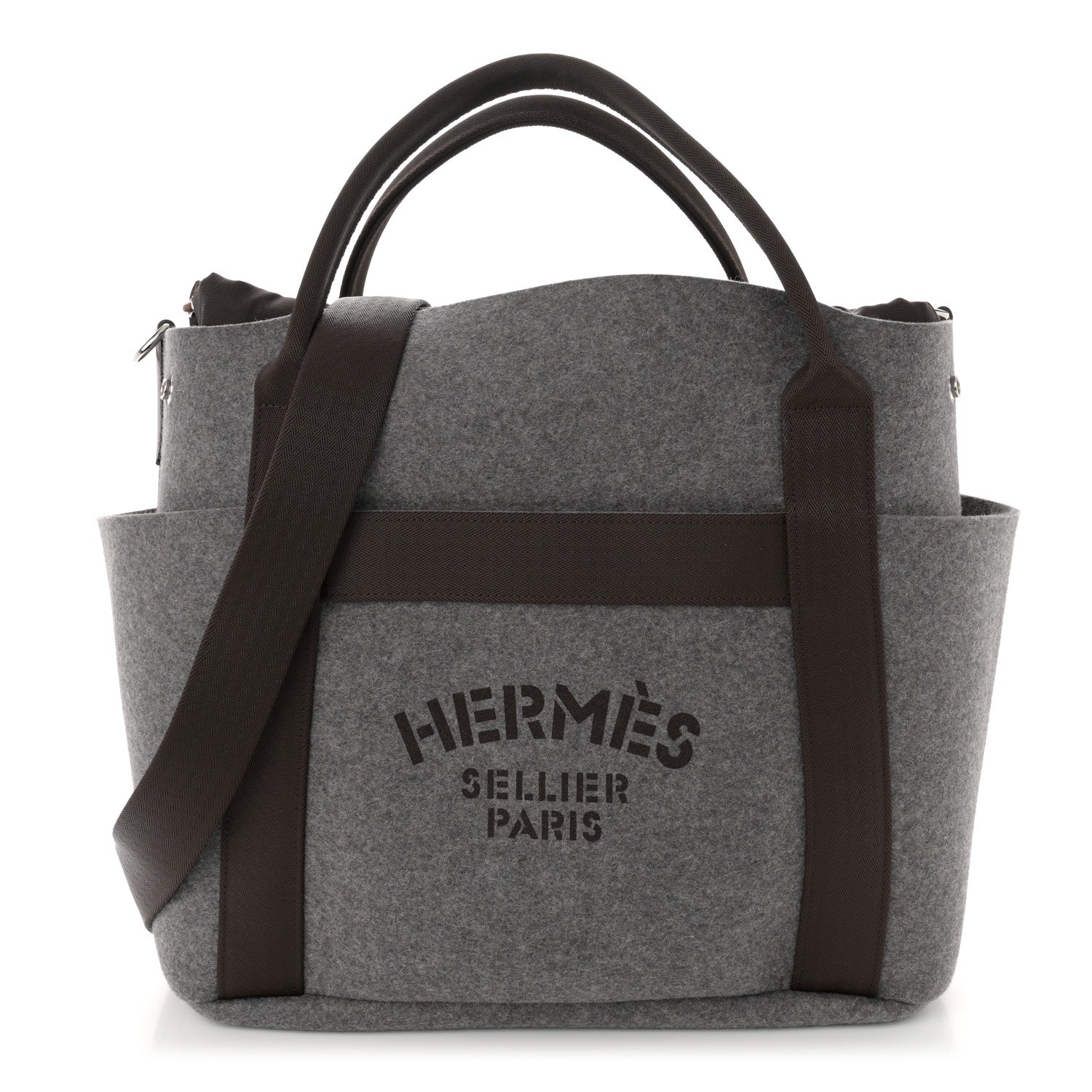 Hermes Felt Sac De Pansage Groom Bag Acier 1 of 12
