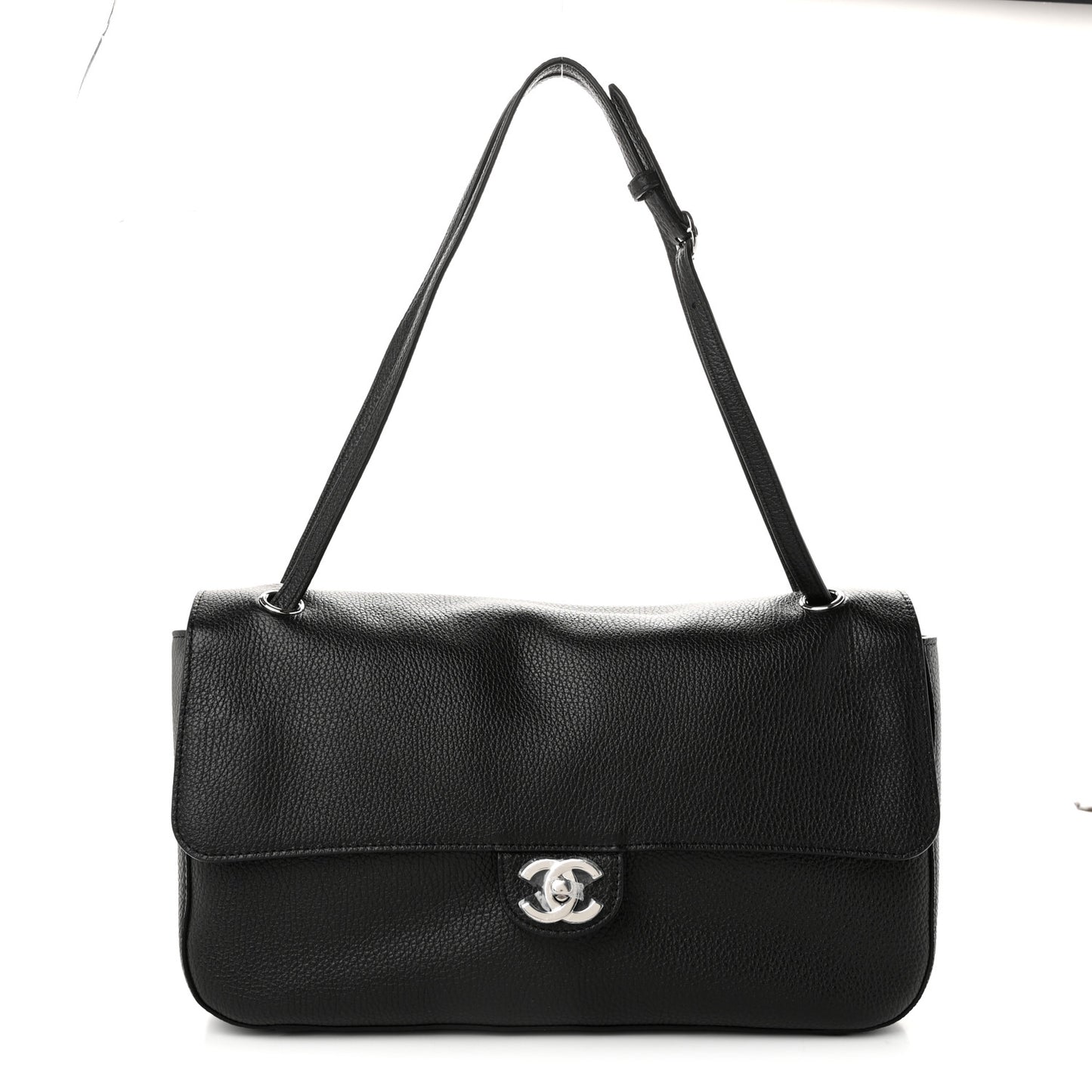 Grained Calfskin Small Souplissimo Maxi Flap Black