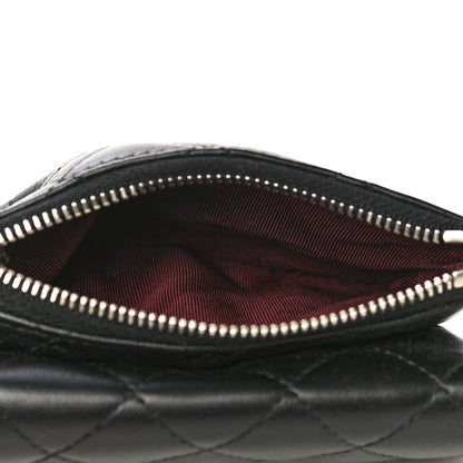 Chanel Lambskin Quilted Zip Card Holder Black 5 of 14