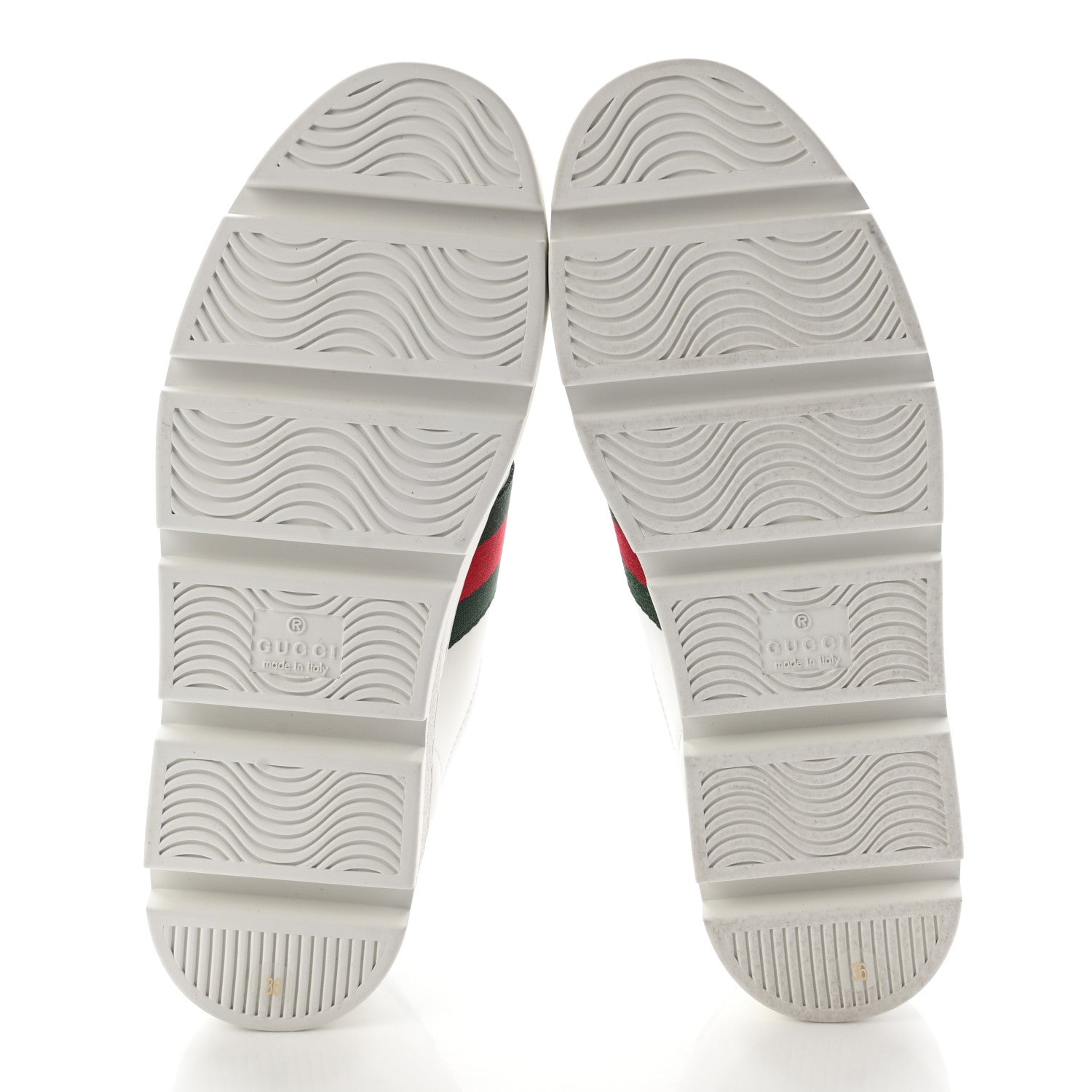 Gucci Calfskin Web Bee Embroidered Womens Ace Platform Sneakers 36 White 6 of 11