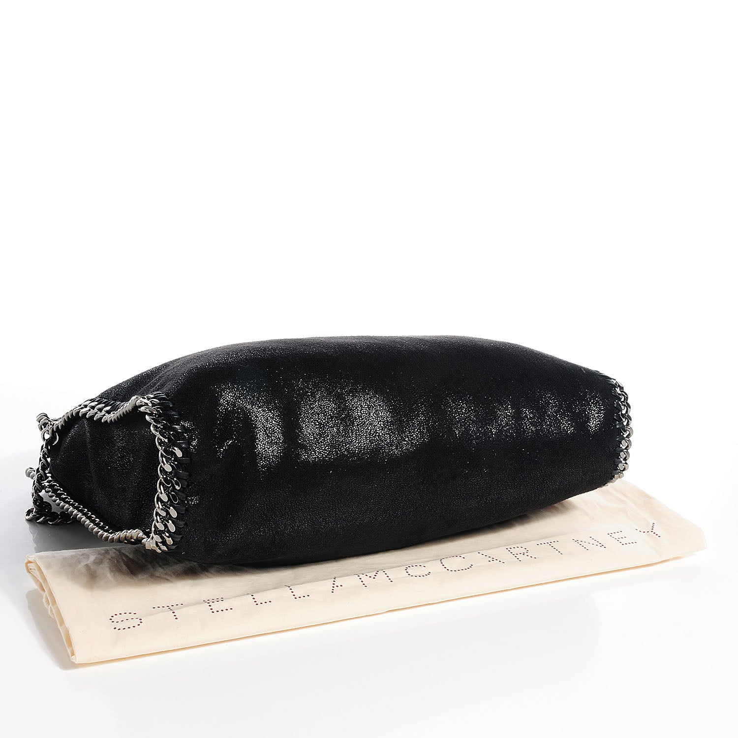 Stella McCartney Faux Leather Shaggy Deer Falabella Fold Over Tote Black 4 of 9