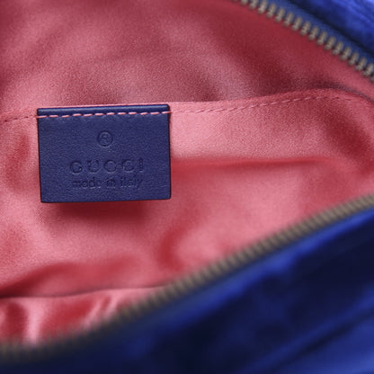 Gucci Velvet Matelasse GG Marmont Belt Bag 95 38 Cobalt Blue 6 of 12