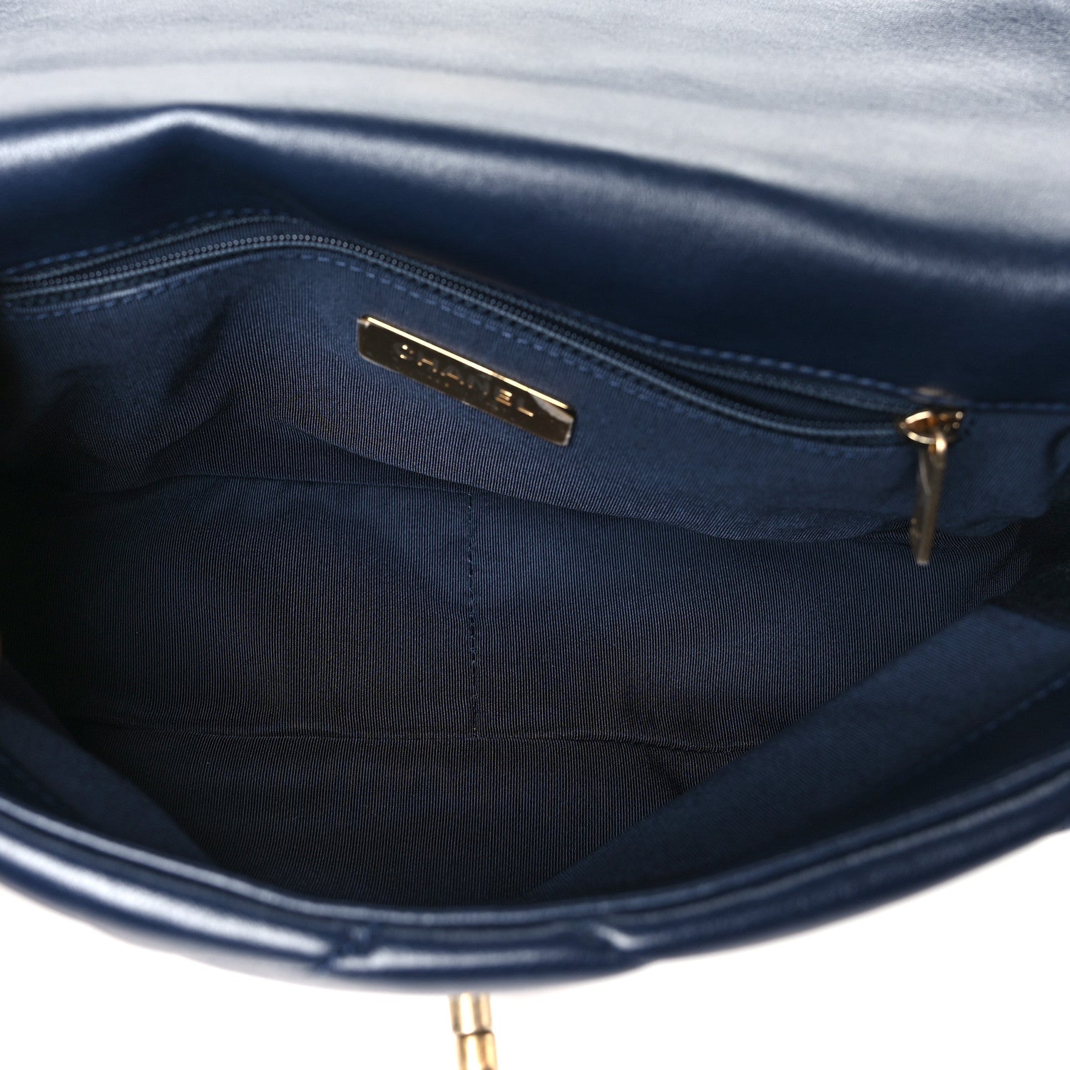 Chanel Lambskin Quilted Medium Chanel 19 Flap Navy Blue 5 of 10