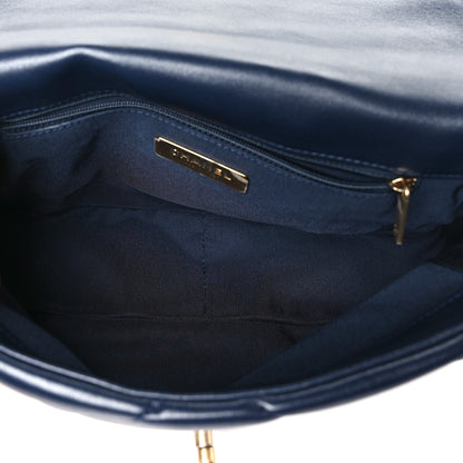 Chanel Lambskin Quilted Medium Chanel 19 Flap Navy Blue 5 of 10