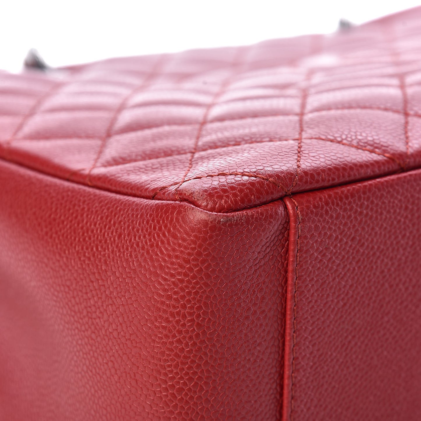 Caviar Quilted Grand Shopping Tote GST Red