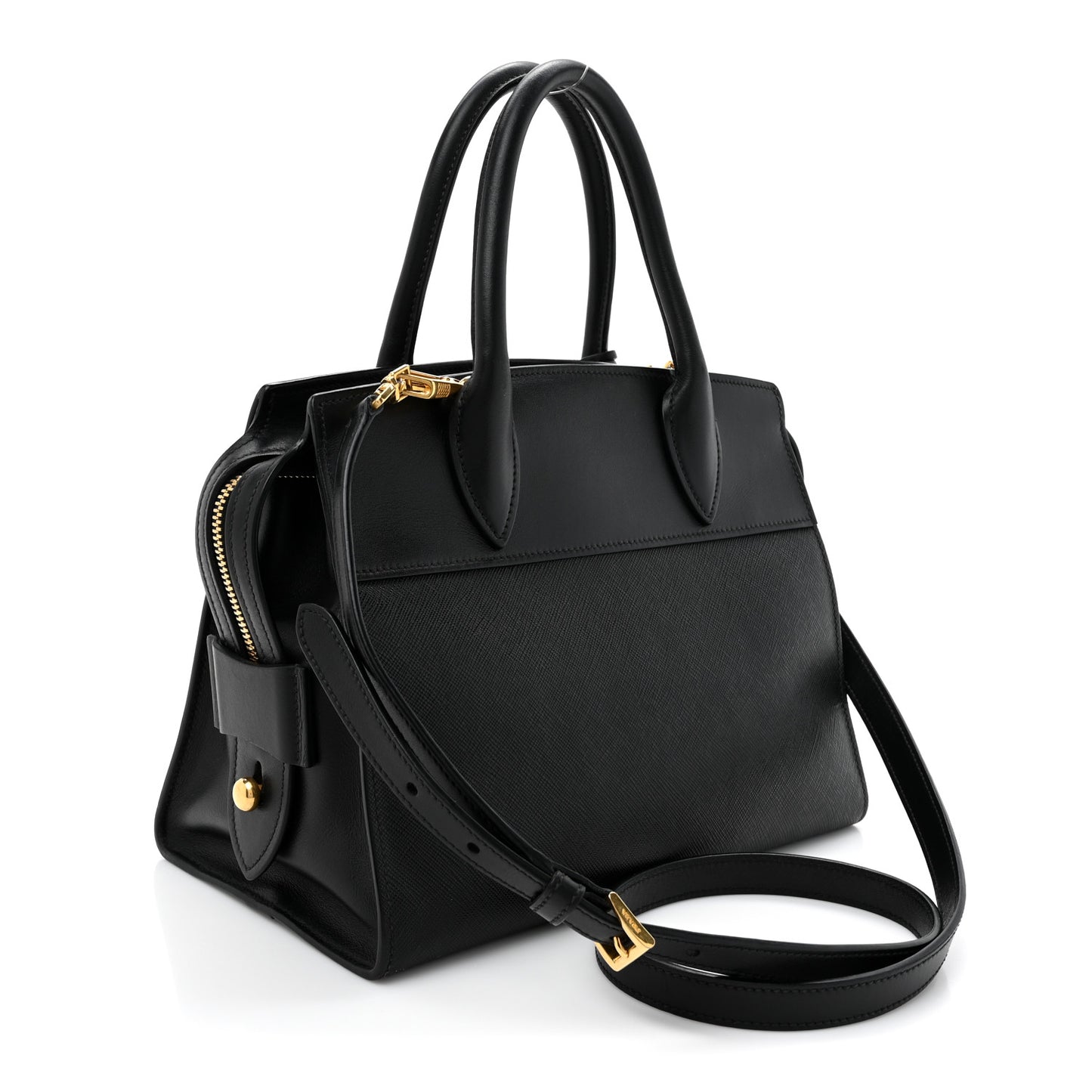 Saffiano City Calfskin Small Esplanade Tote Black