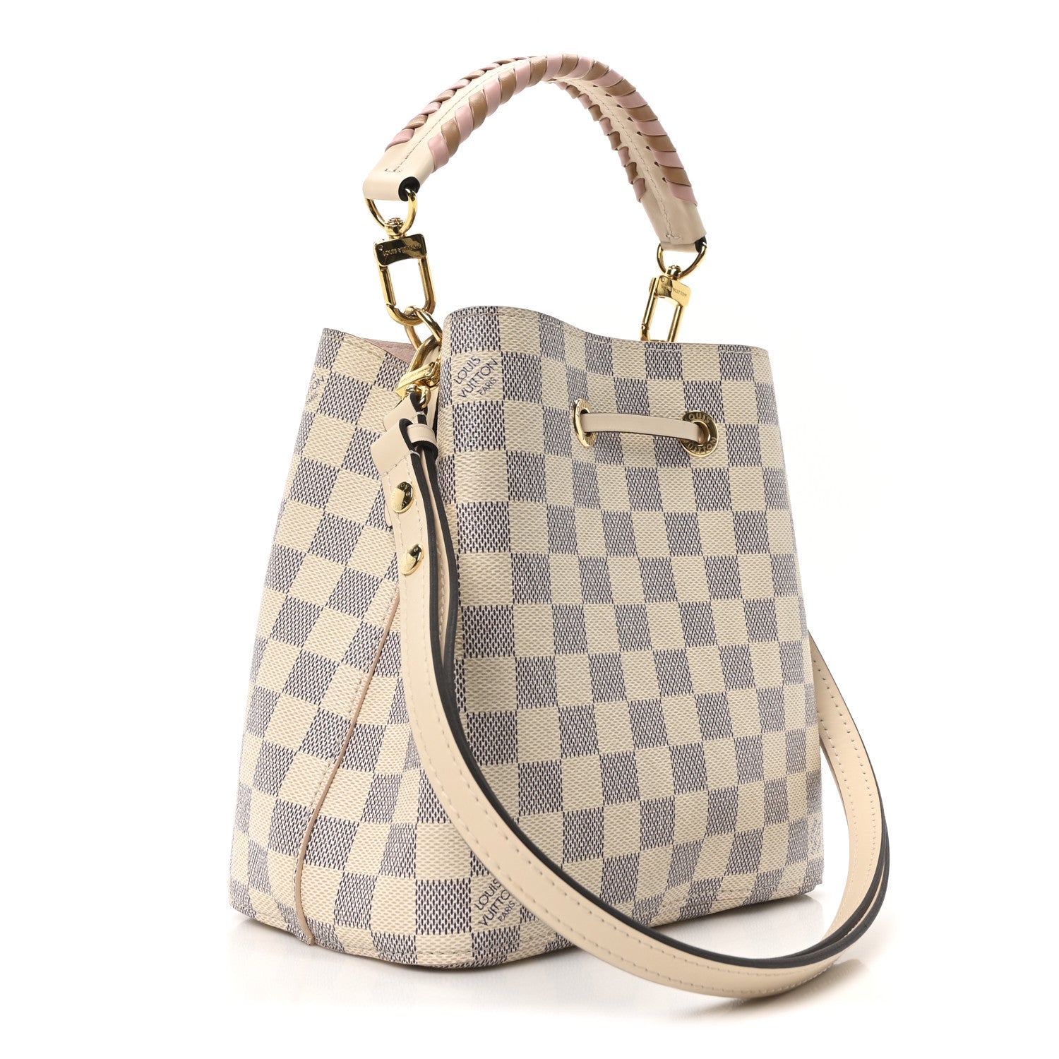 Louis Vuitton Damier Azur Braided Neonoe BB Pink 3 of 11