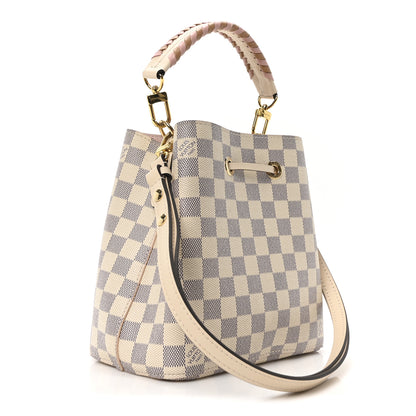 Louis Vuitton Damier Azur Braided Neonoe BB Pink 3 of 11
