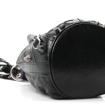 Balenciaga Agneau Arena Le Cagole Bucket Bag XS Black 10 of 11