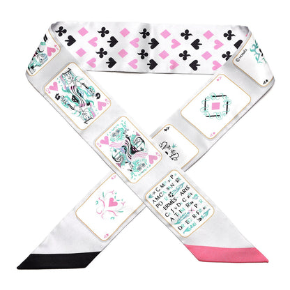 Hermes Silk Jeu de Cartes Twilly Gris Perle Rose Noir 1 of 5