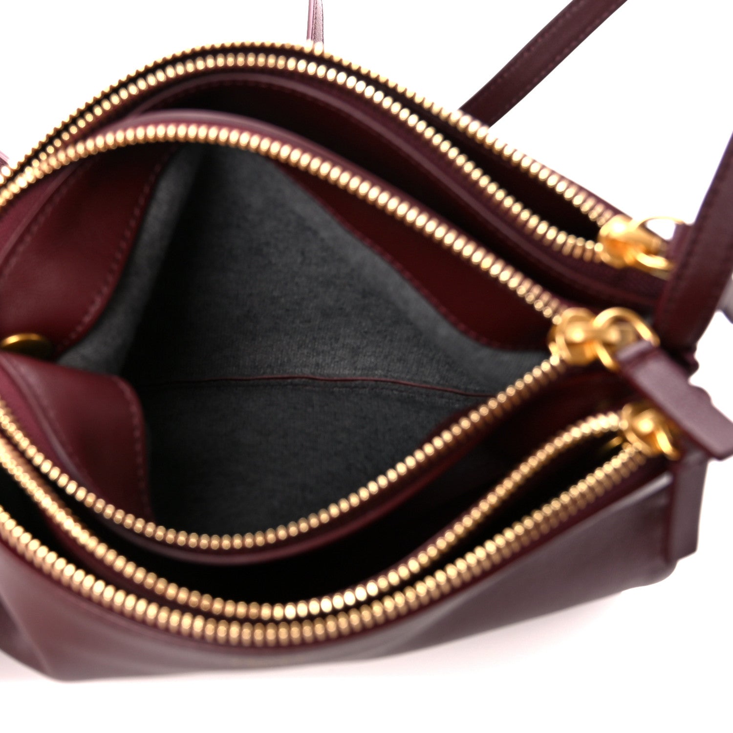 Celine Smooth Lambskin Small Trio Crossbody Bag Burgundy 5 of 12