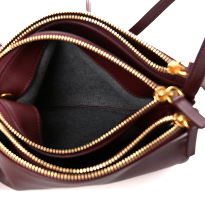 Celine Smooth Lambskin Small Trio Crossbody Bag Burgundy 5 of 12
